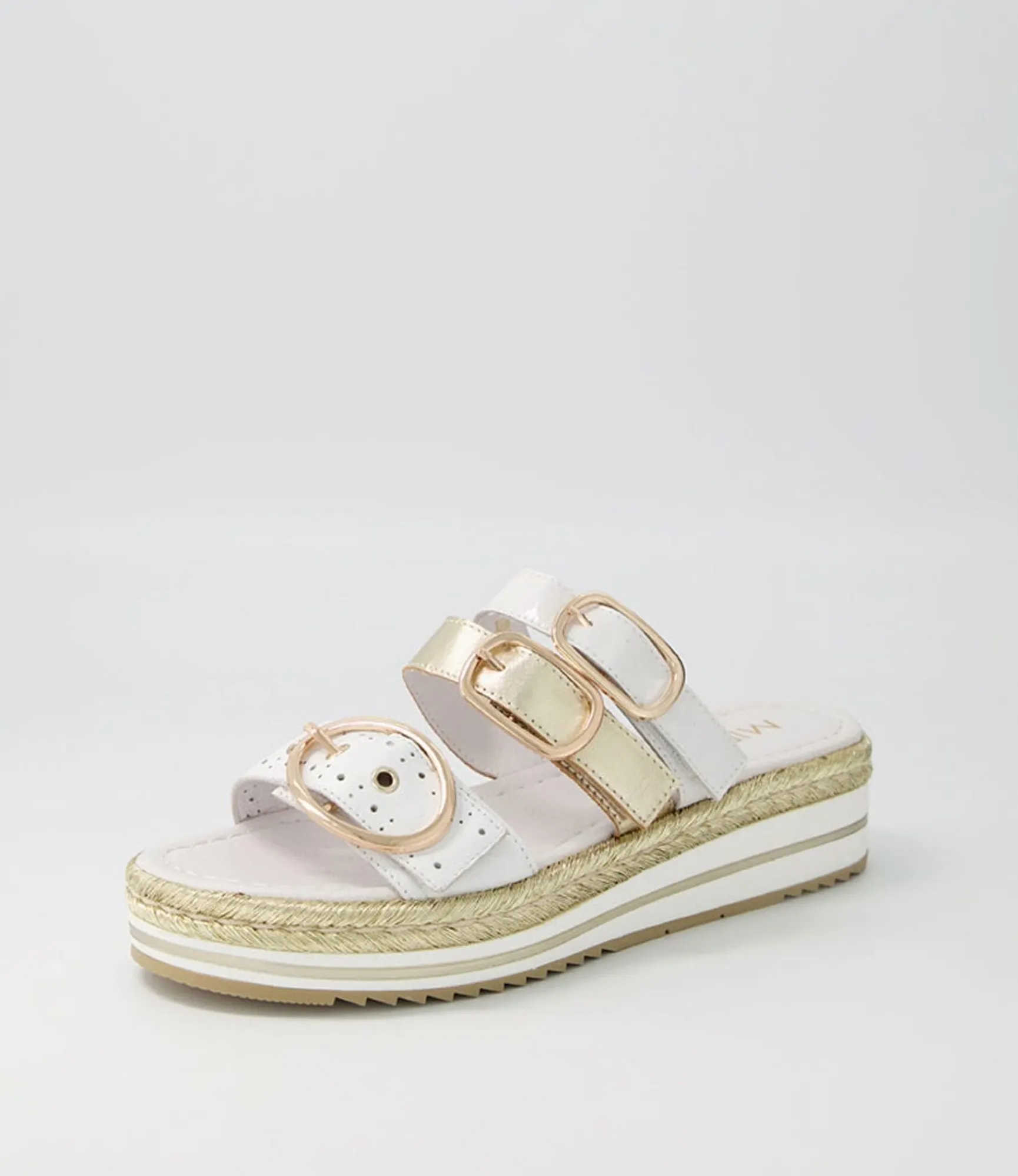 Clearance Midas Shoes Abba White Multi Slides