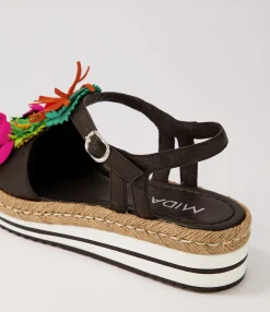 Store Midas Shoes Abello Black Multi Leather Sandals