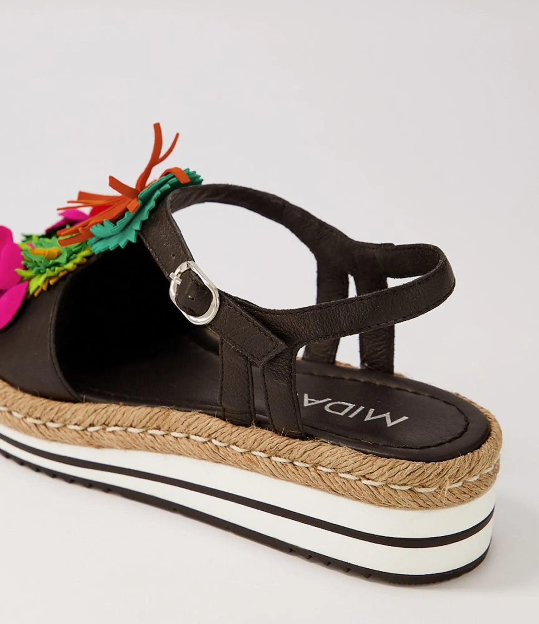 Store Midas Shoes Abello Black Multi Leather Sandals