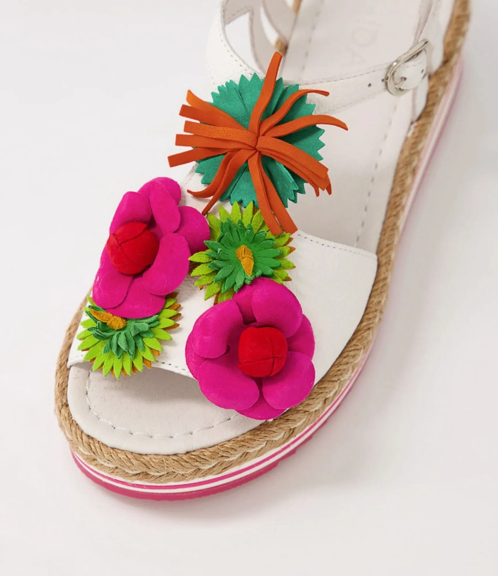 Sale Midas Shoes Abello White Multi Leather Sandals