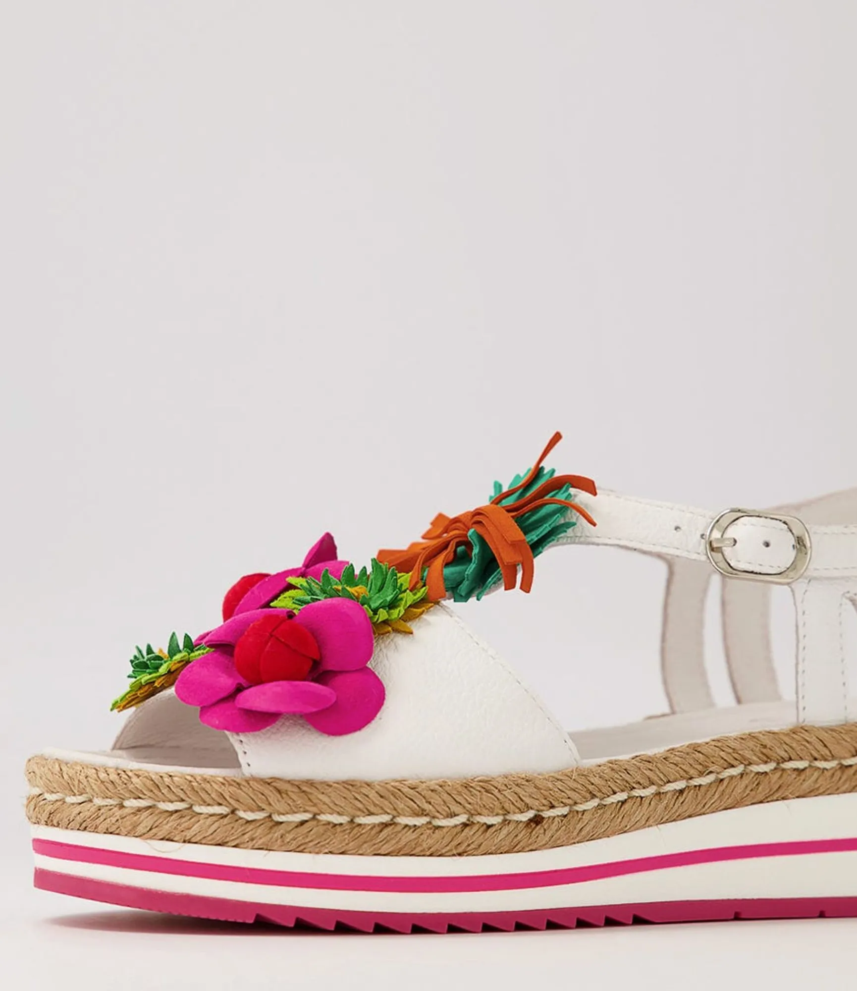 Sale Midas Shoes Abello White Multi Leather Sandals