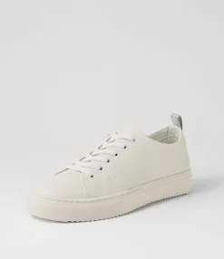 Outlet Midas Shoes Abygail White Silver Tumble Leather Sneakers