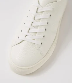 Outlet Midas Shoes Abygail White Silver Tumble Leather Sneakers