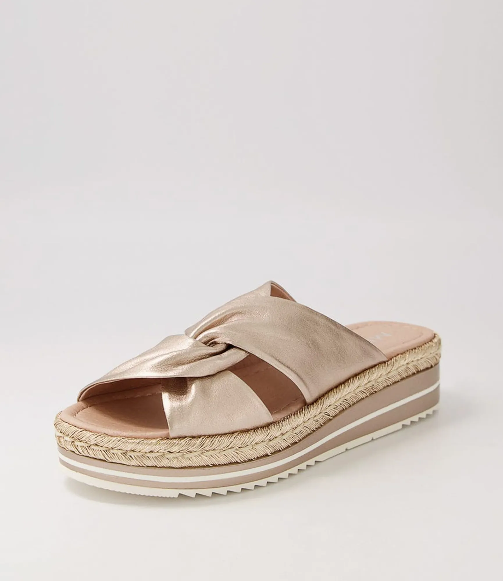 Fashion Midas Shoes Action Platino Rope Leather Slides