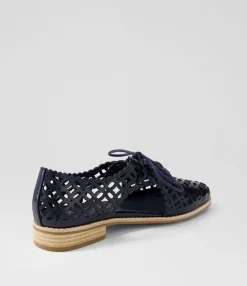 Clearance Midas Shoes Addys Navy Patent Leather Lace Up Flats