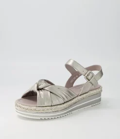 New Midas Shoes Adeline Argento Rope Leather Sandals