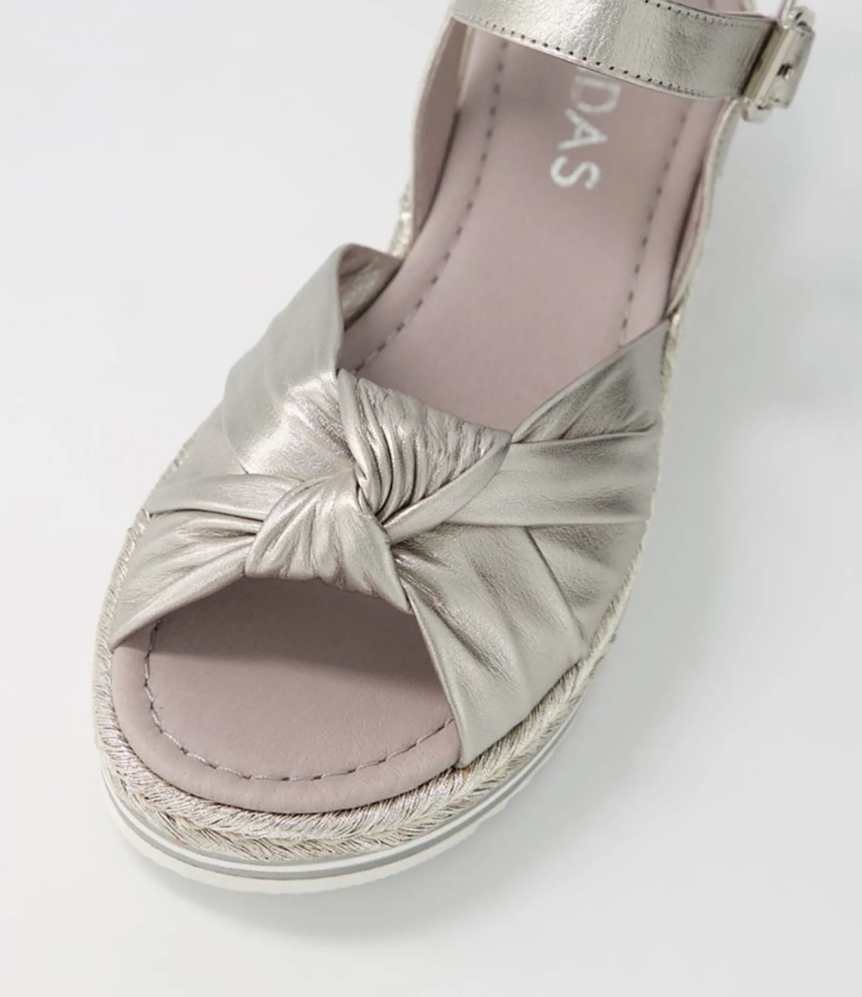 New Midas Shoes Adeline Argento Rope Leather Sandals
