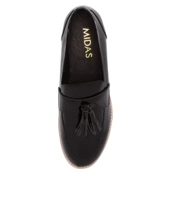 Fashion Midas Shoes Adream Black Patent Leather Loafers