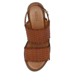 Cheap Midas Shoes Ahlia Tan Leather Sandals
