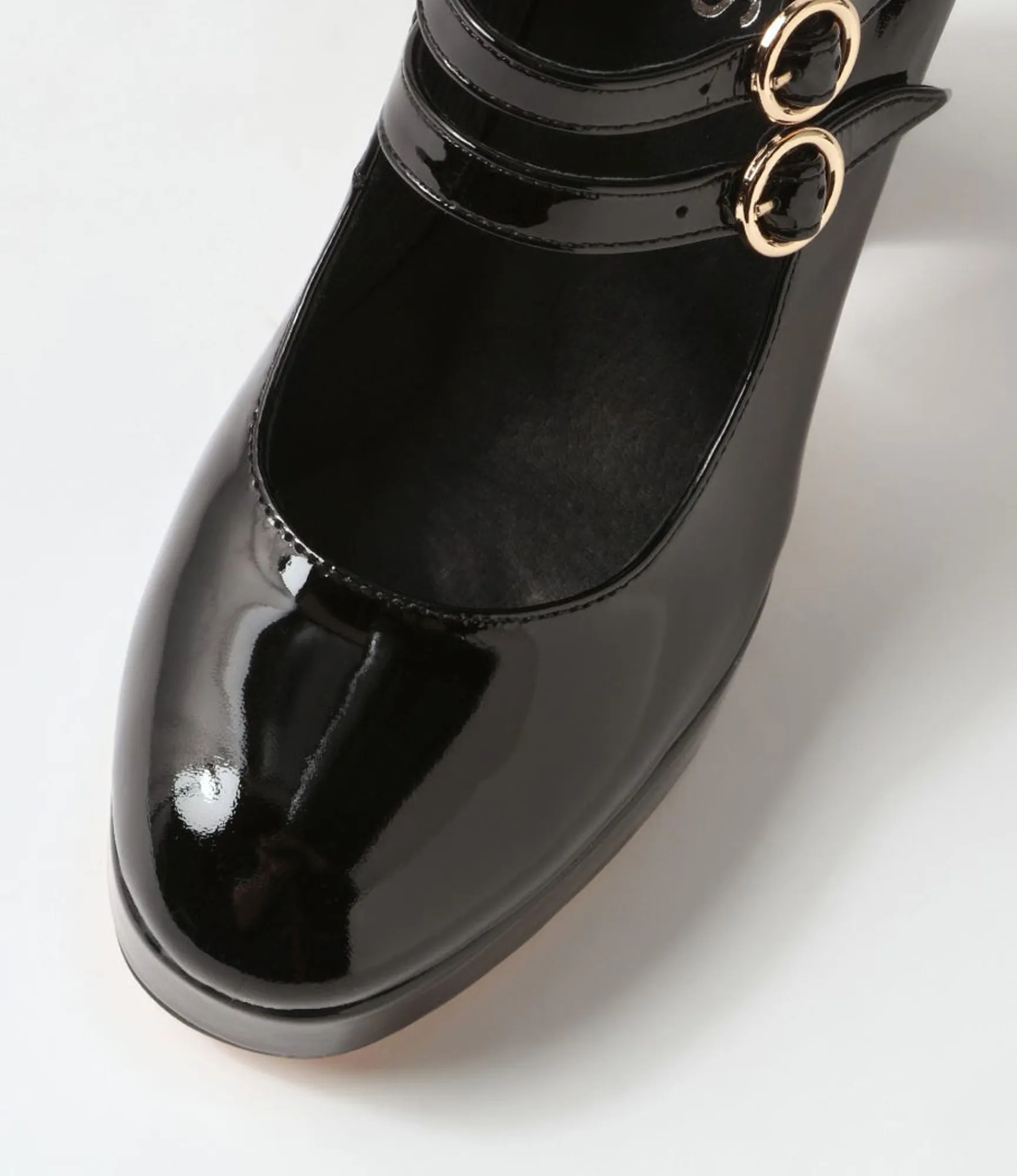 Online Midas Shoes Aines Black Patent Leather Mary Jane Heels