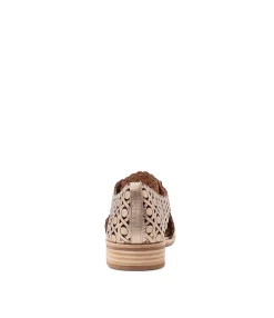 Best Midas Shoes Albay Champagne Leather Lace Up Flats