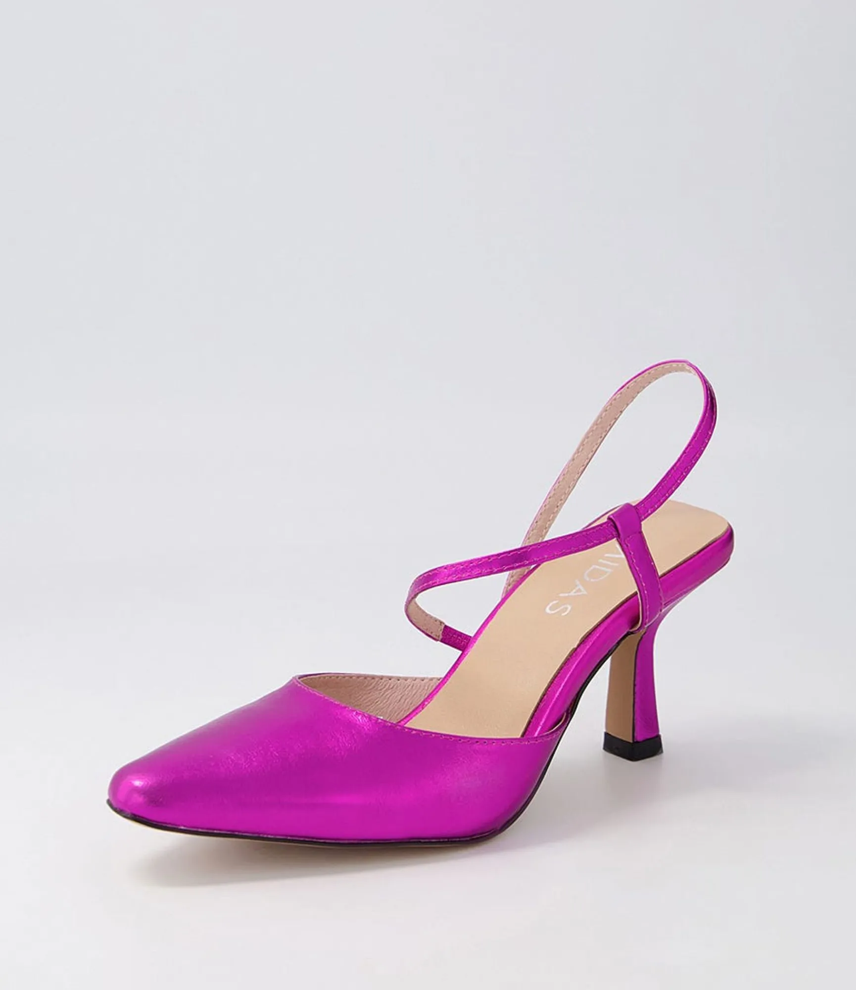 Cheap Midas Shoes Alindar Fuchsia Metallic Leather Pump Heels
