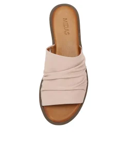 Cheap Midas Shoes Alio Blush Leather Slides