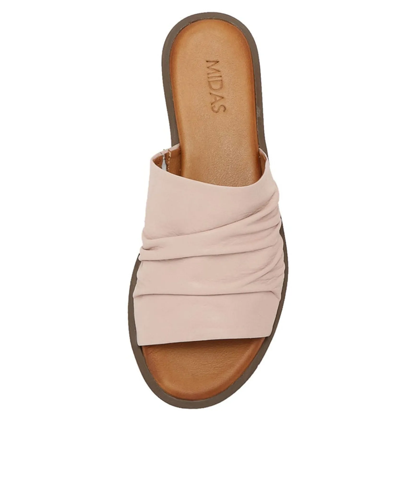 Cheap Midas Shoes Alio Blush Leather Slides