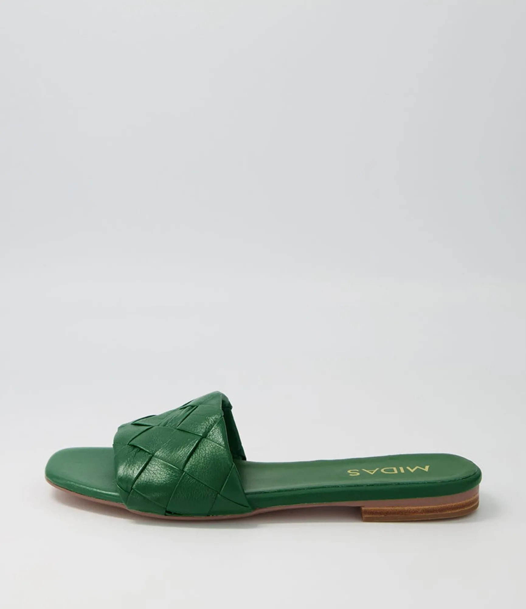 Online Midas Shoes Allday Bright Green Leather Slides