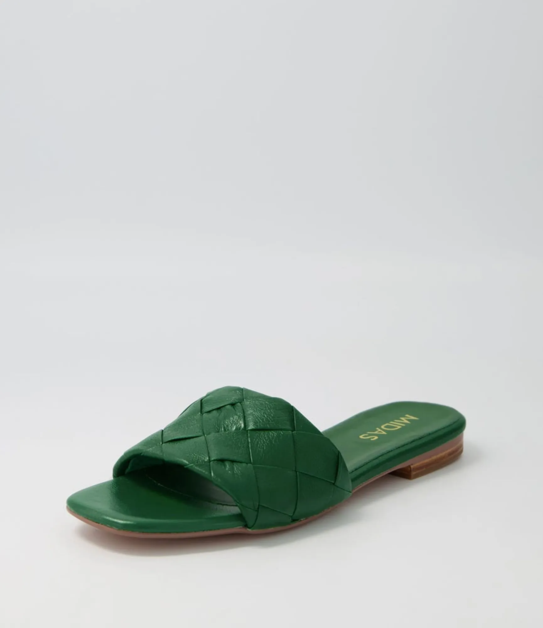 Online Midas Shoes Allday Bright Green Leather Slides