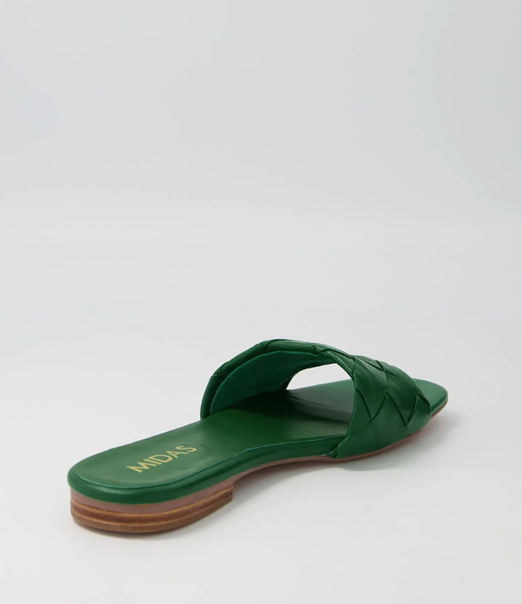 Online Midas Shoes Allday Bright Green Leather Slides