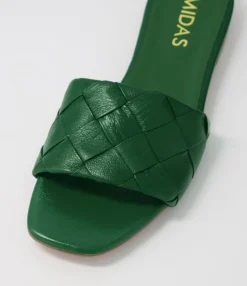 Online Midas Shoes Allday Bright Green Leather Slides