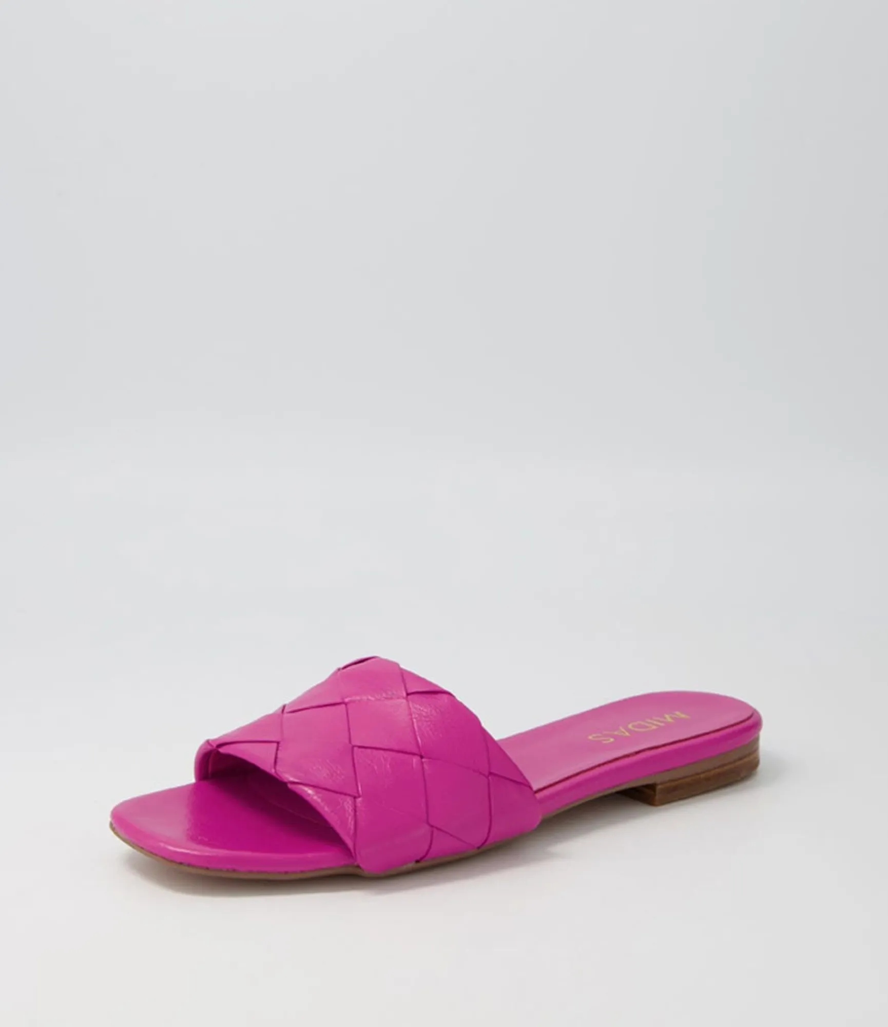 New Midas Shoes Allday Fuchsia Leather Slides