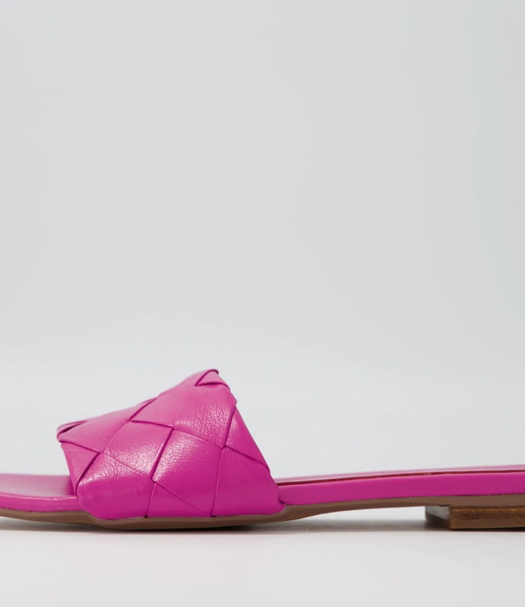 New Midas Shoes Allday Fuchsia Leather Slides
