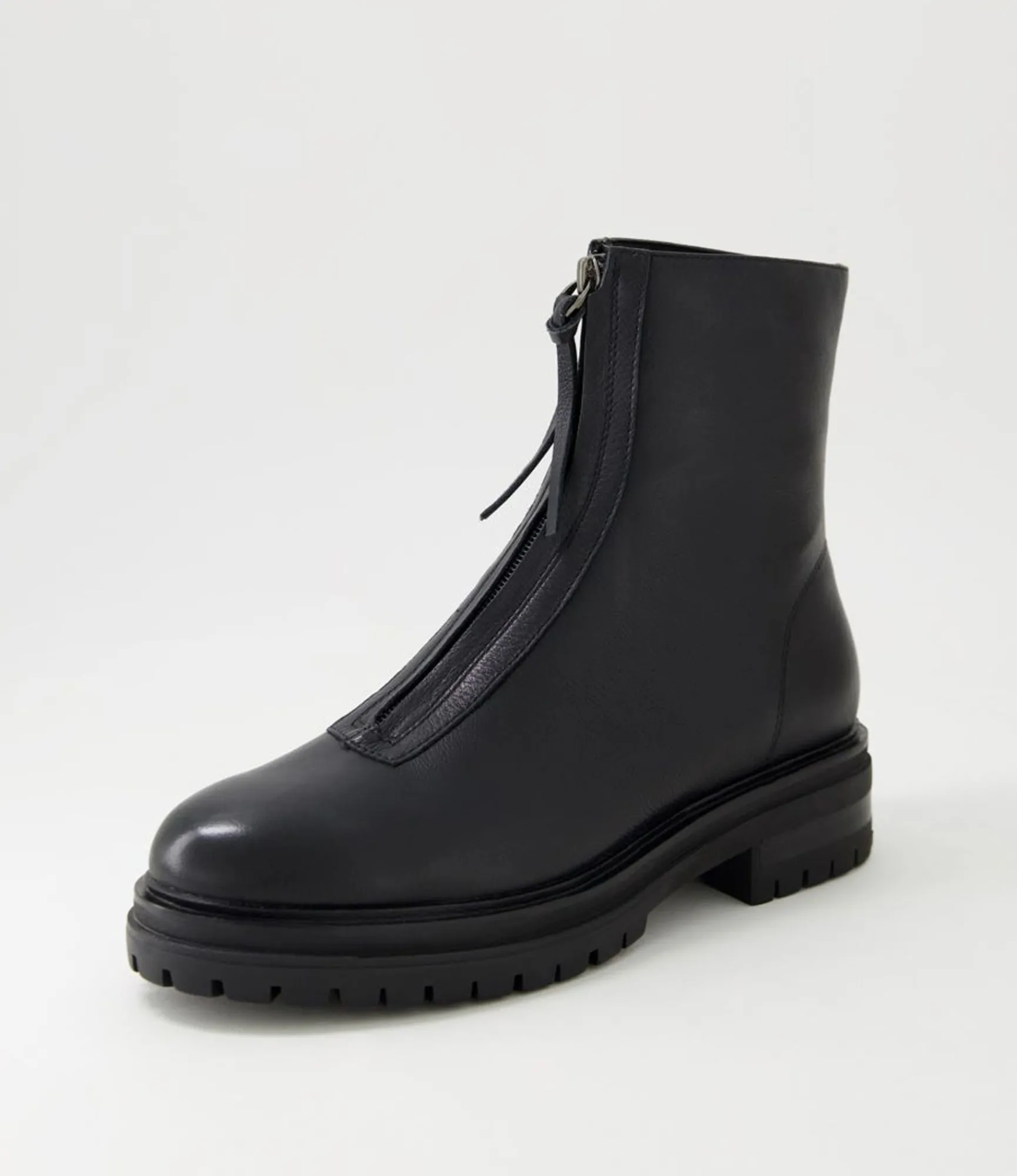 Discount Midas Shoes Alund Black Leather Ankle Boots
