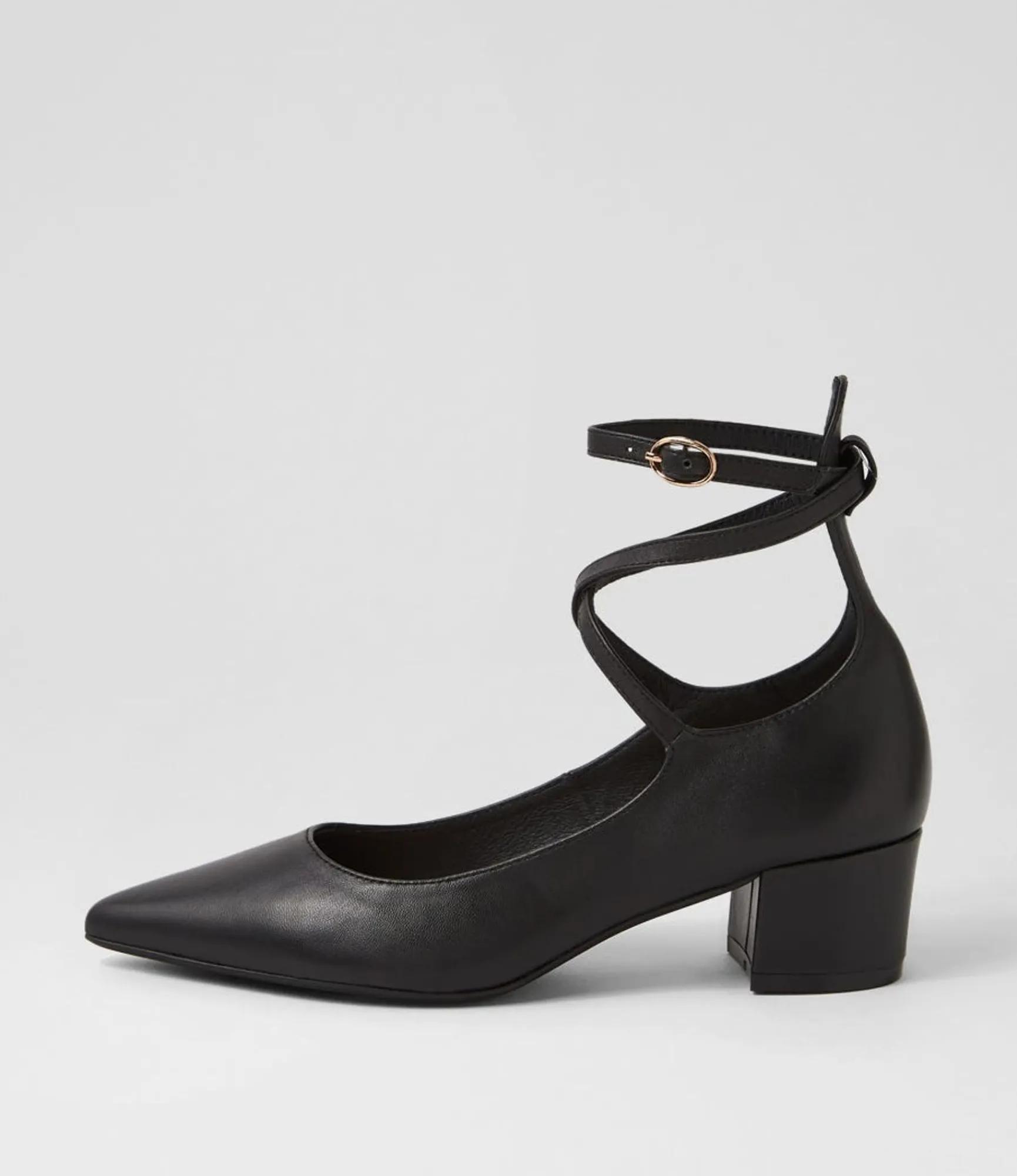 Discount Midas Shoes Alyiahe Black Leather Heels