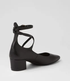 Discount Midas Shoes Alyiahe Black Leather Heels