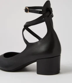 Discount Midas Shoes Alyiahe Black Leather Heels