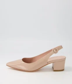 Best Sale Midas Shoes Amali Latte Patent Leather Pump Heels