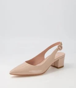 Best Sale Midas Shoes Amali Latte Patent Leather Pump Heels