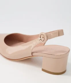 Best Sale Midas Shoes Amali Latte Patent Leather Pump Heels
