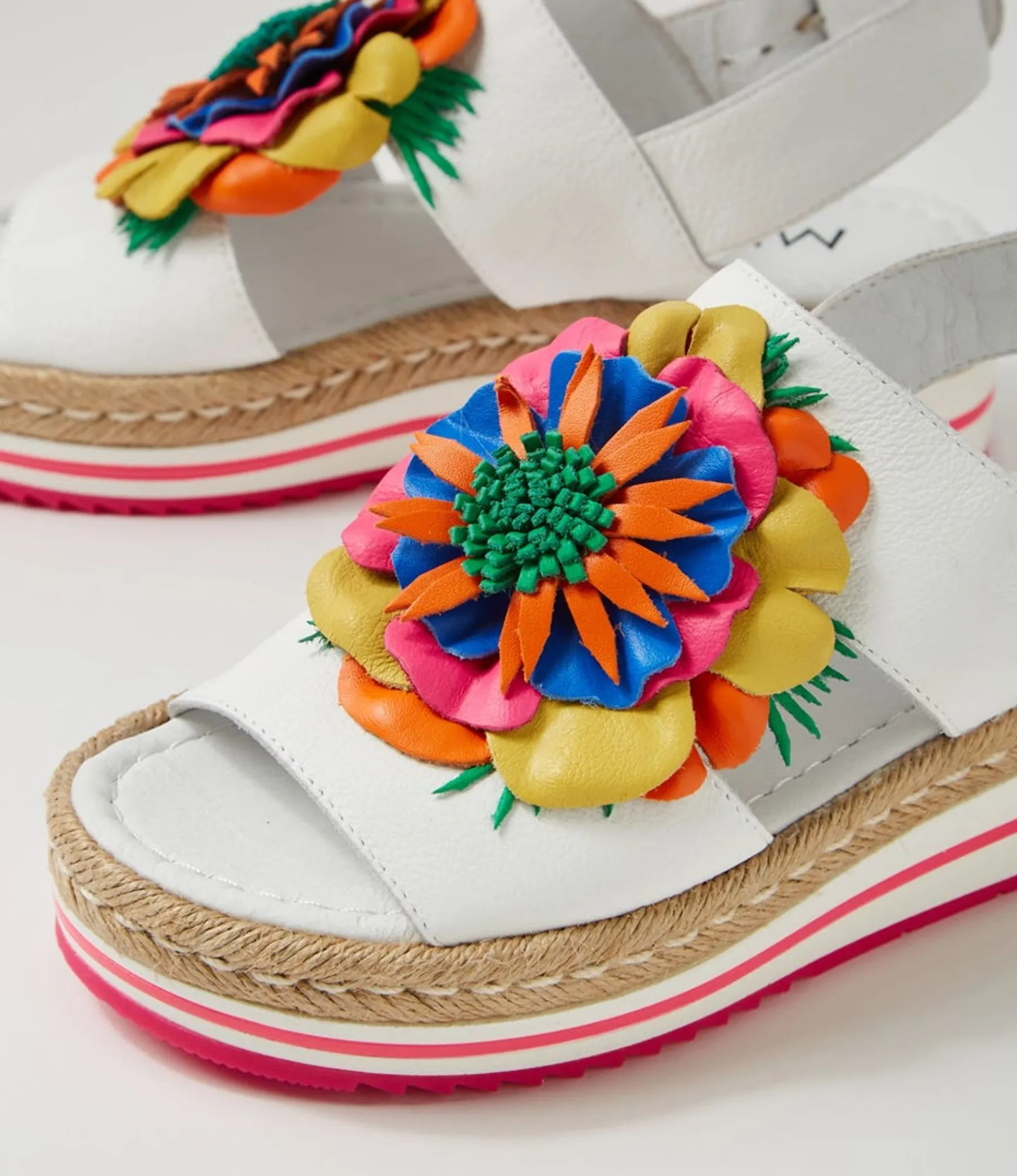 Hot Midas Shoes Amaro White Bright Multi Leather Sandals