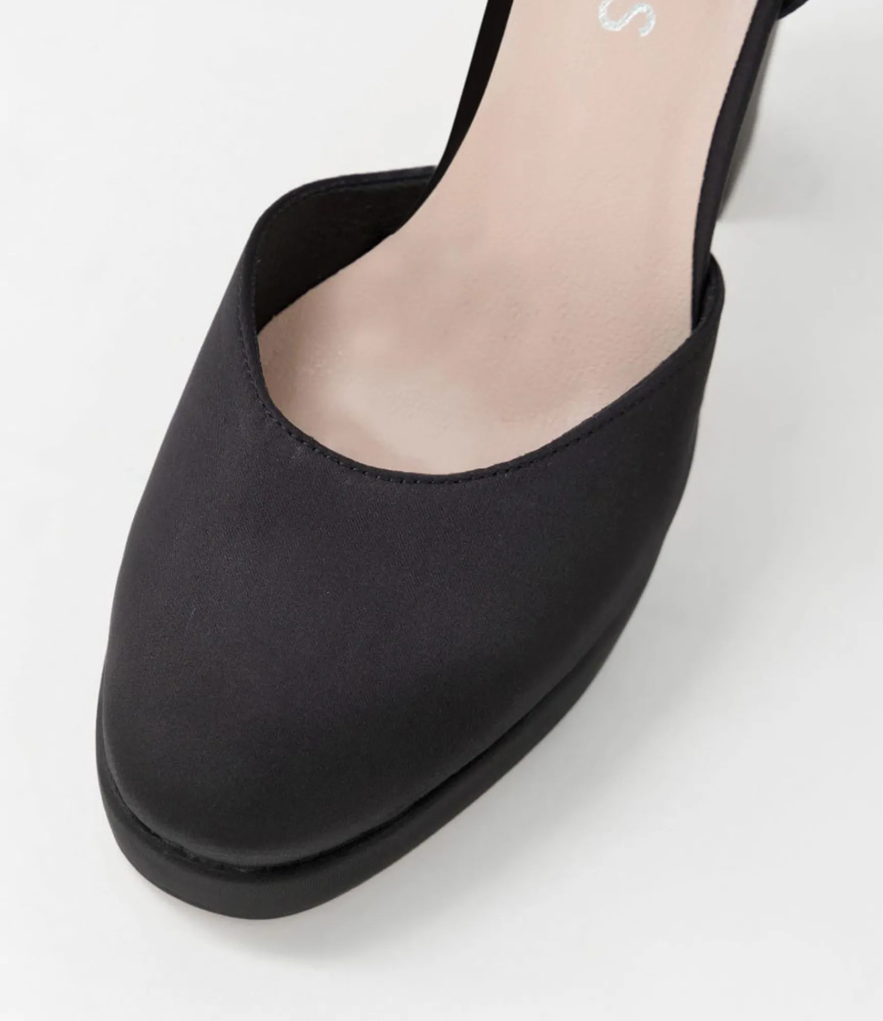Sale Midas Shoes Amba Black Satin Mary Jane Heels
