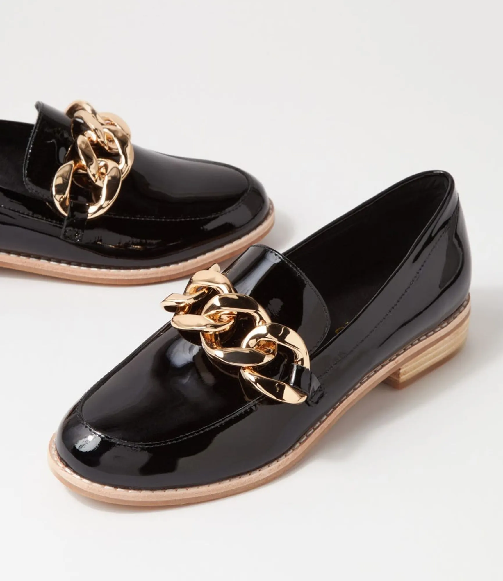 Discount Midas Shoes Ampari Black Patent Leather Loafers
