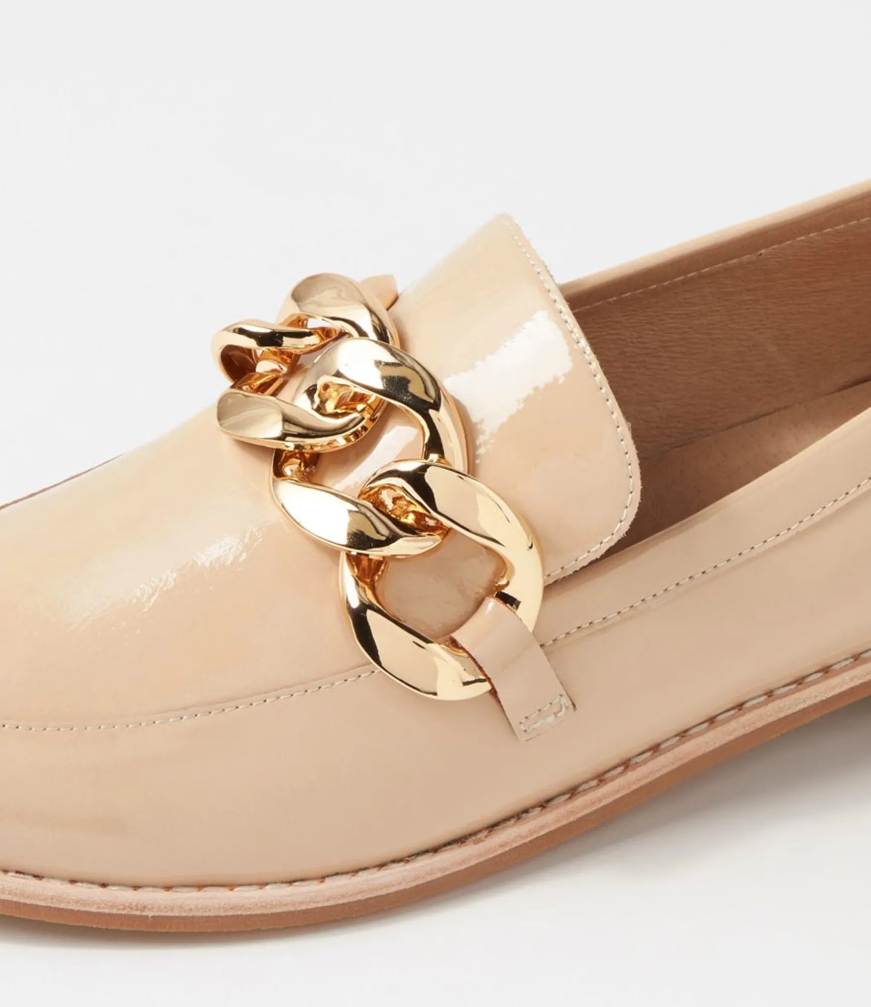 Hot Midas Shoes Ampari Latte Patent Leather Loafers