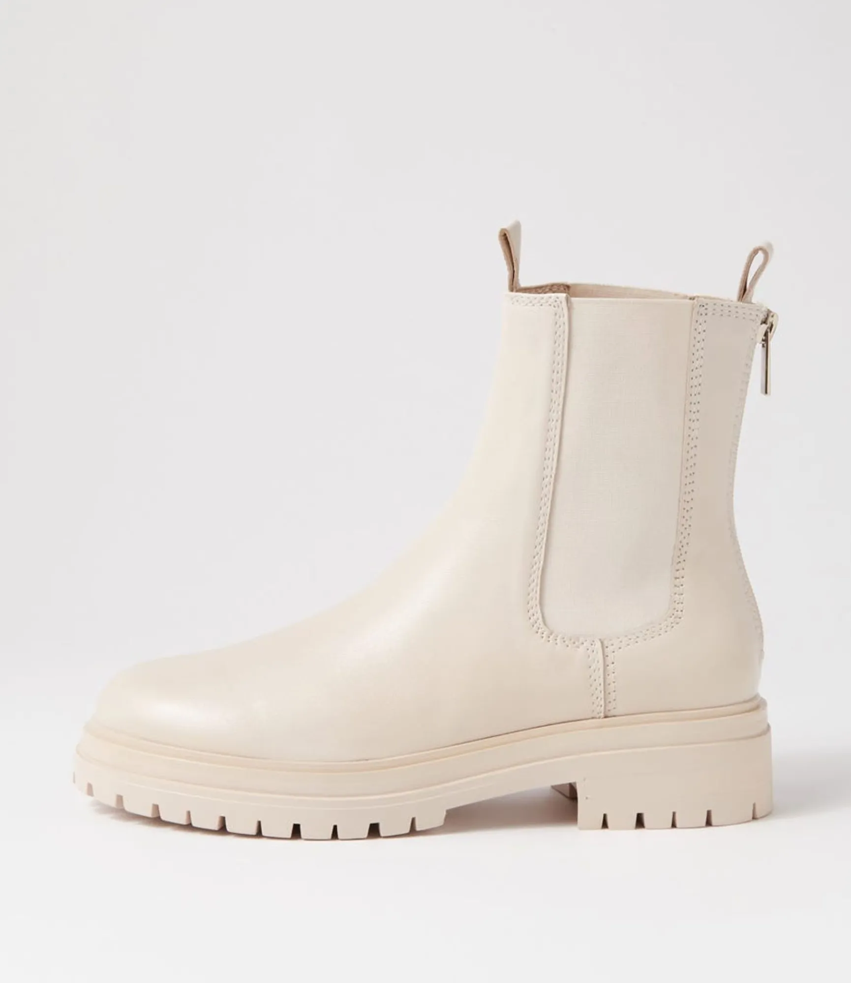 Hot Midas Shoes Apparent Cream Leather Chelsea Boots