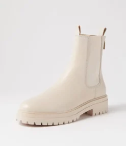 Hot Midas Shoes Apparent Cream Leather Chelsea Boots
