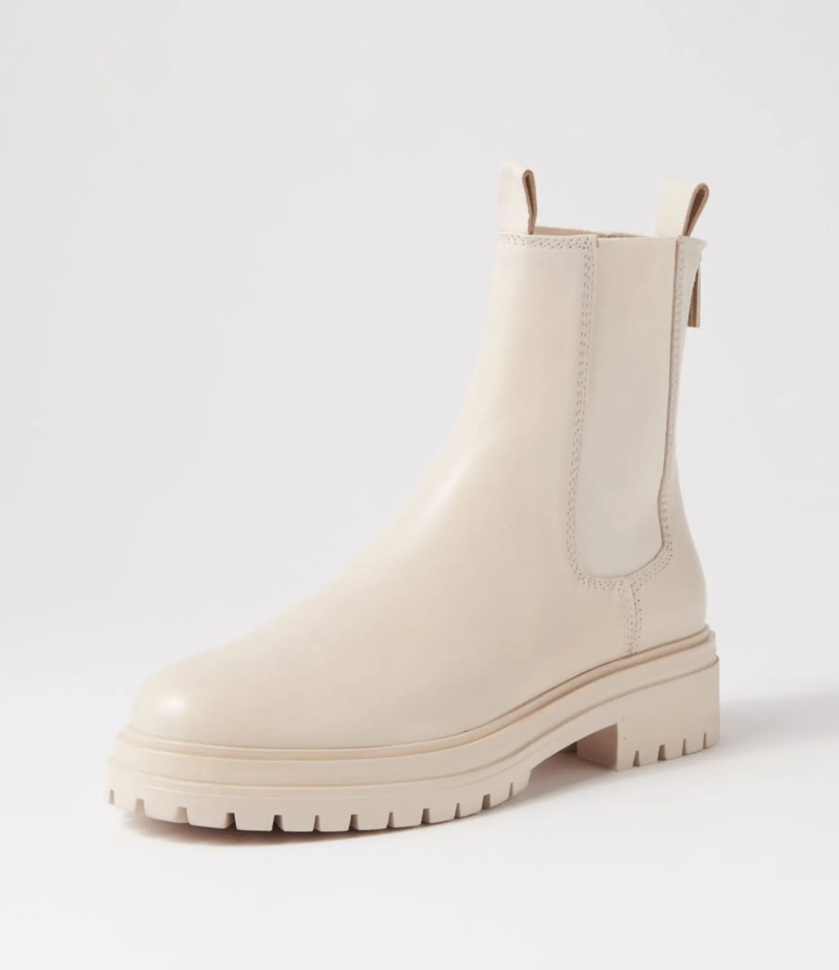 Hot Midas Shoes Apparent Cream Leather Chelsea Boots