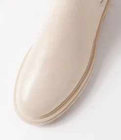 Hot Midas Shoes Apparent Cream Leather Chelsea Boots