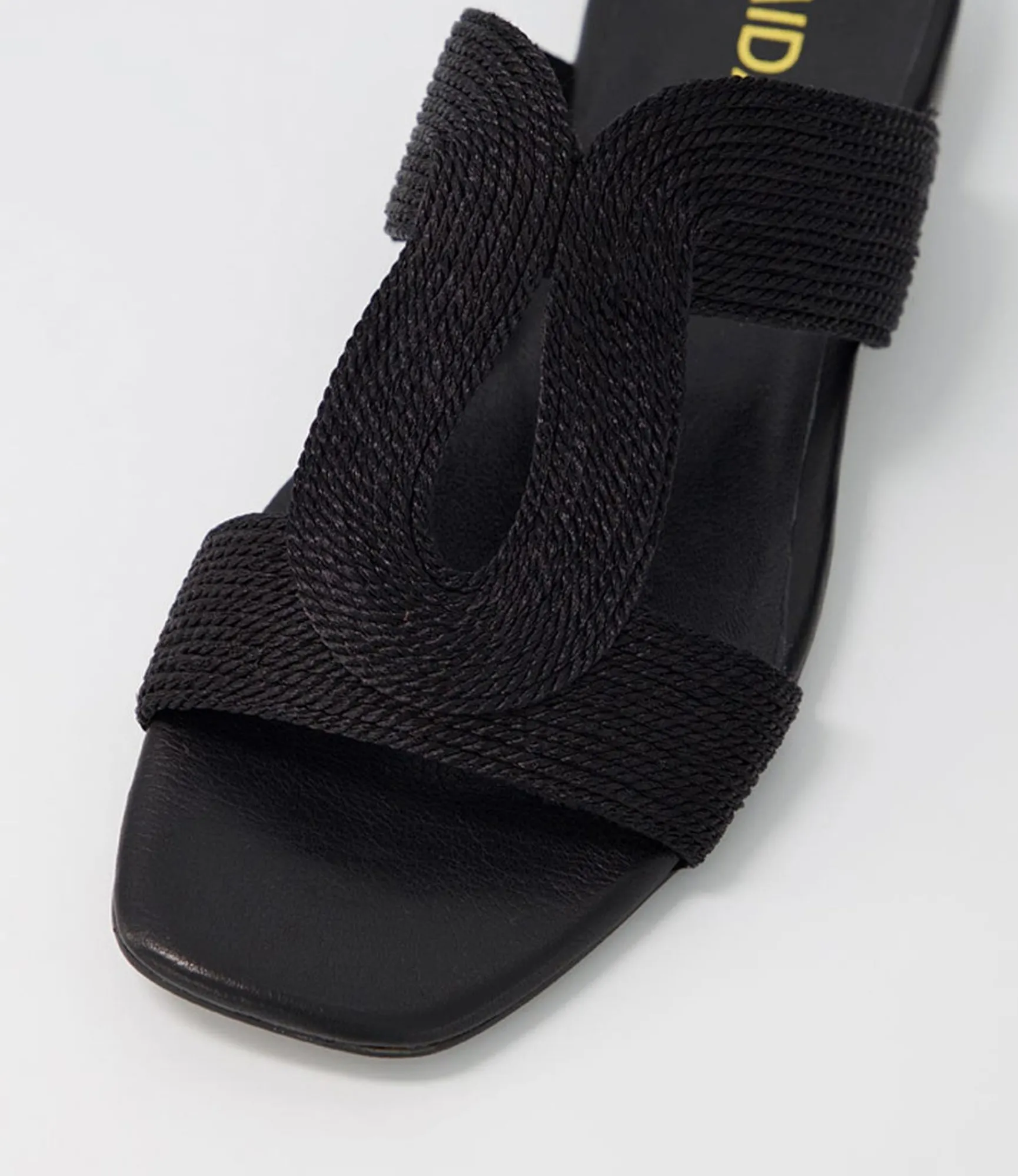 Cheap Midas Shoes Arden Black Rope Leather Slides