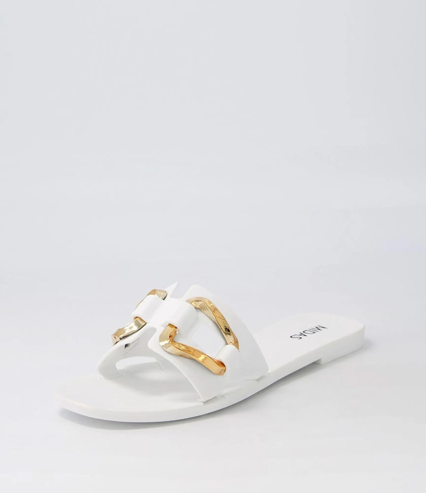 Online Midas Shoes Ariane White Gold Jelly Slides