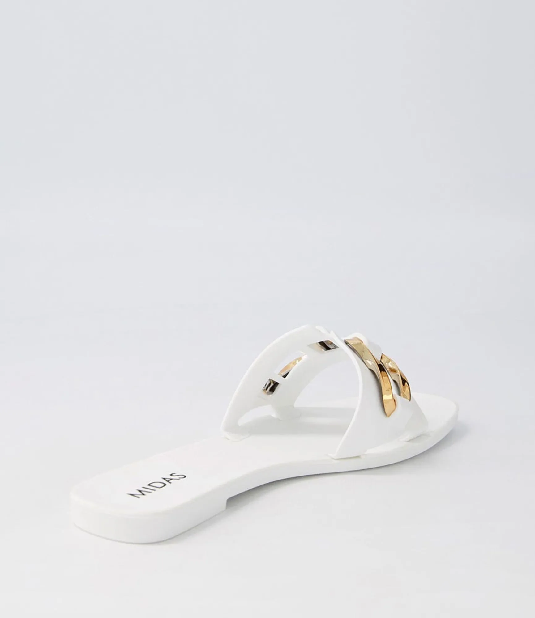 Online Midas Shoes Ariane White Gold Jelly Slides
