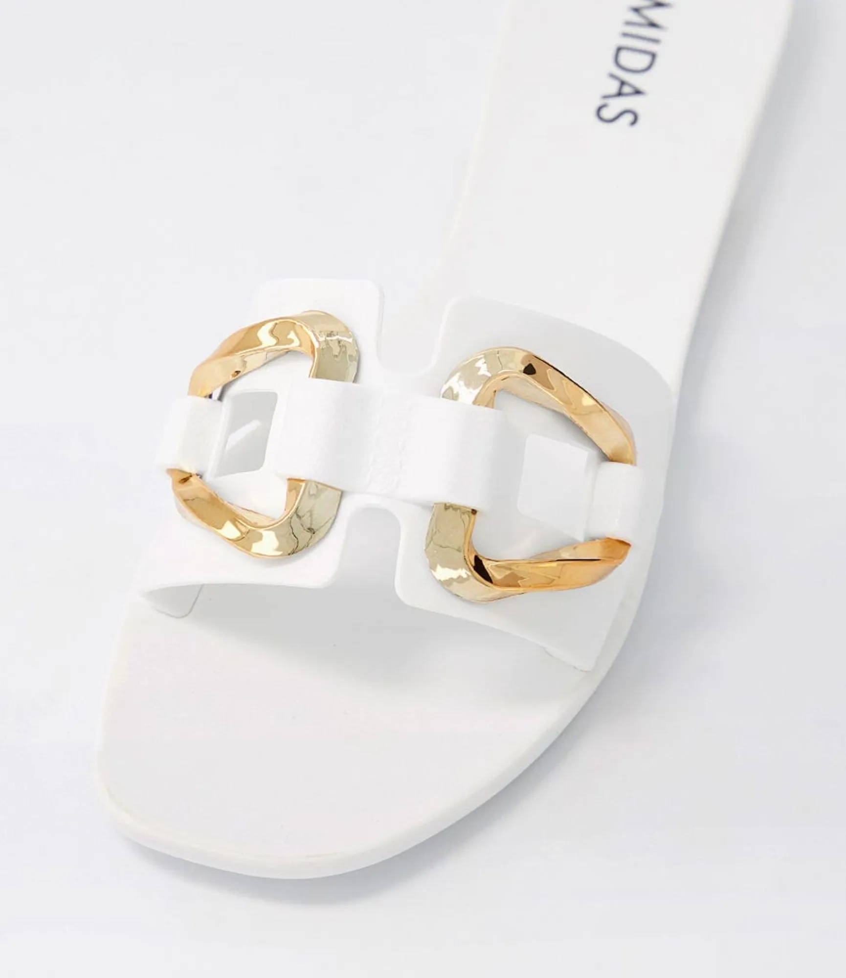 Online Midas Shoes Ariane White Gold Jelly Slides