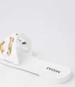 Online Midas Shoes Ariane White Gold Jelly Slides