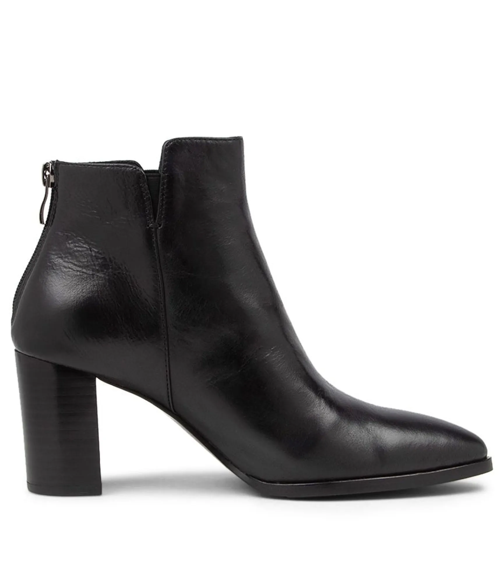 Clearance Midas Shoes Astro Black Leather Ankle Boots Bh