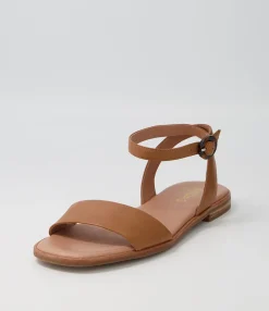 Hot Midas Shoes Atila Dark Tan Leather Sandals