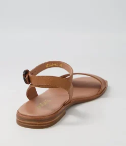 Hot Midas Shoes Atila Dark Tan Leather Sandals