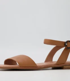 Hot Midas Shoes Atila Dark Tan Leather Sandals