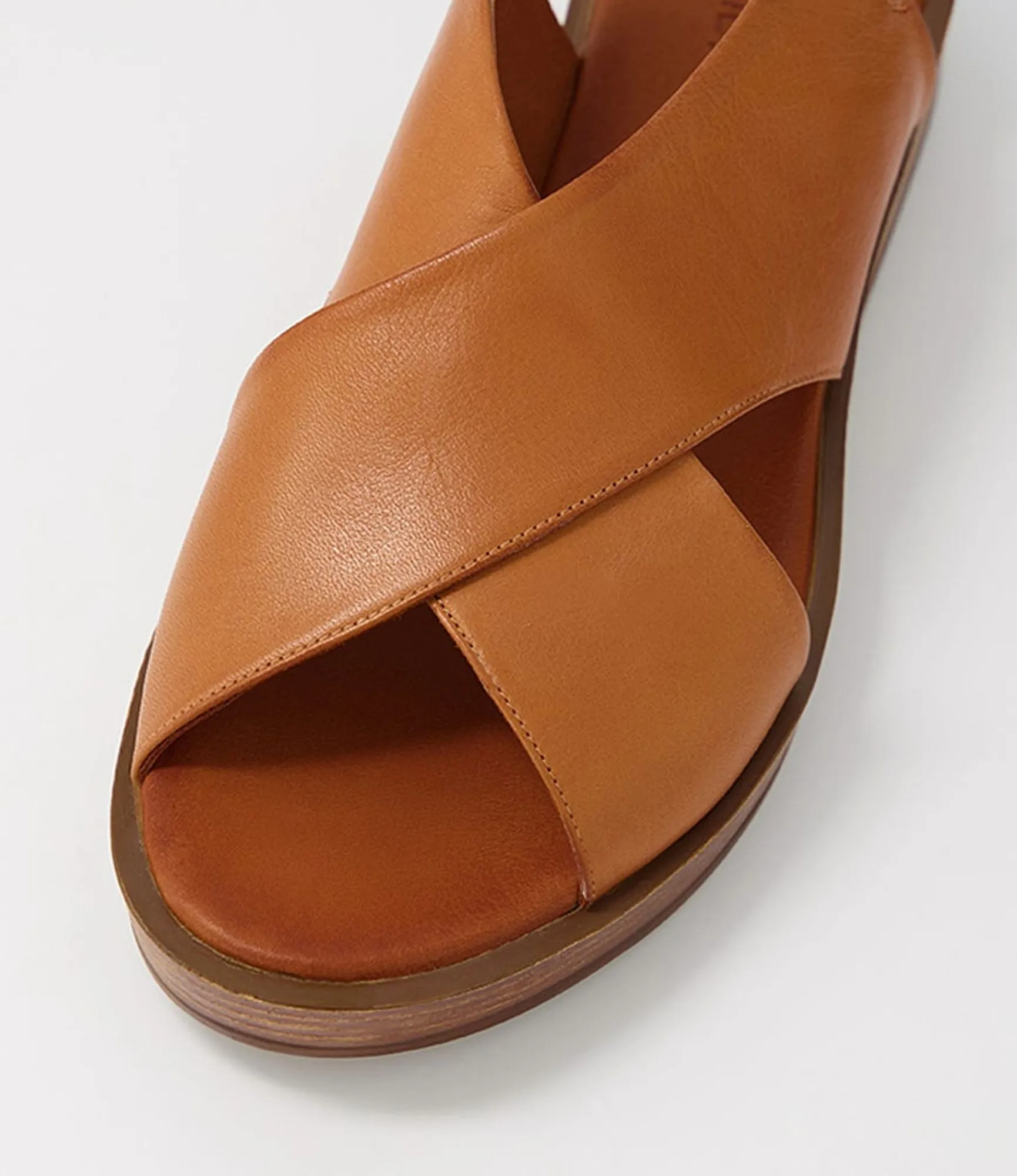 Outlet Midas Shoes Authora Tan Leather Sandals