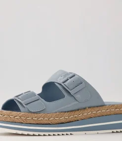 Sale Midas Shoes Axil Denim Patent Leather Slides